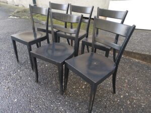 6x chaises vintage noires