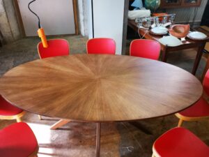Oval walnut table