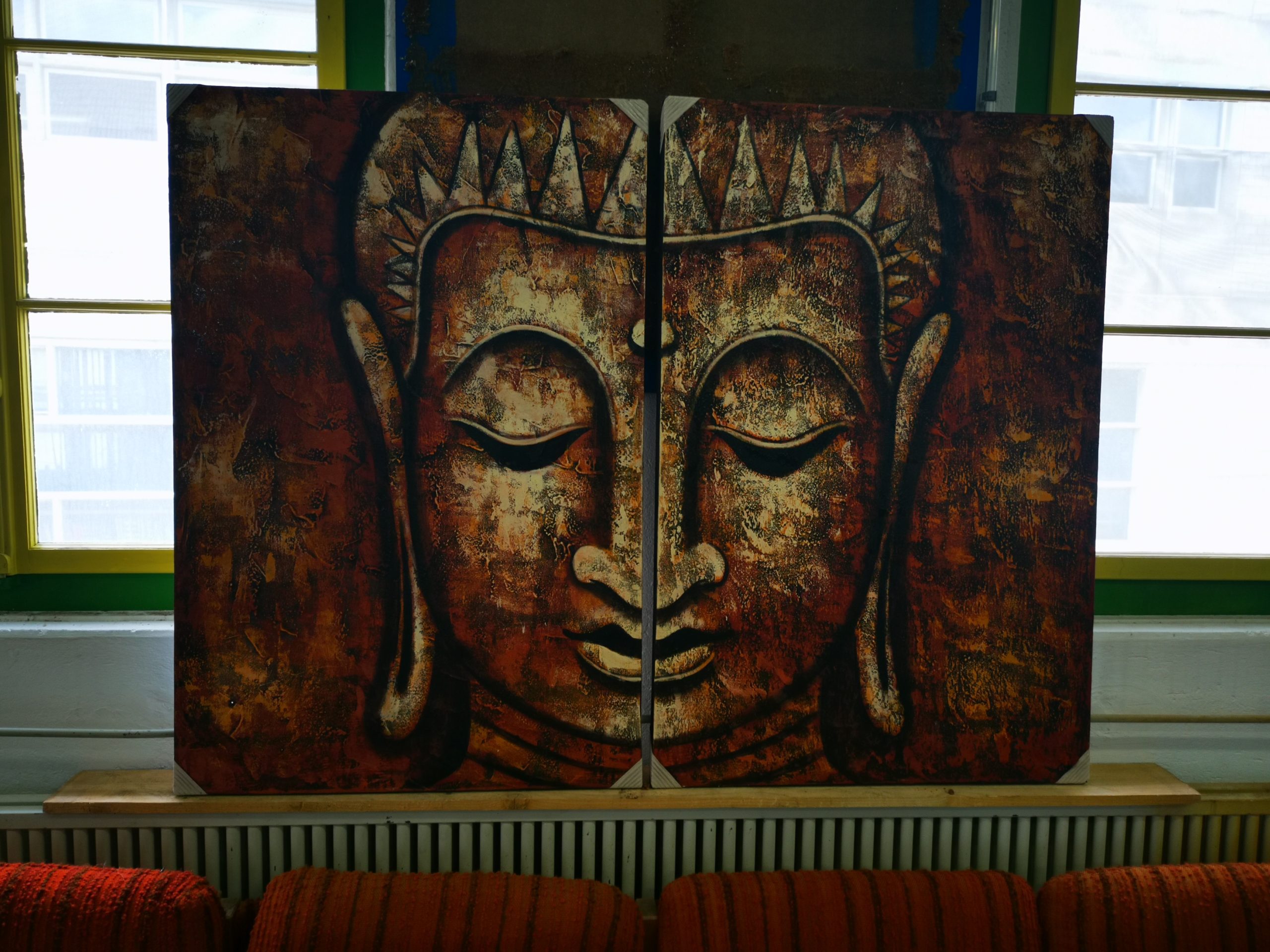 Peinture double de Bouddha peinte à la main - Image 1 | bevintage.ch